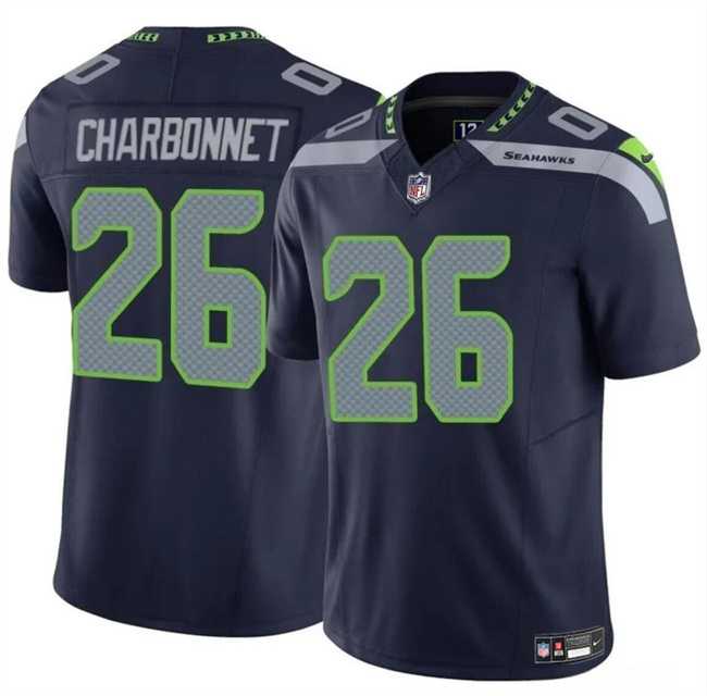 Men & Women & Youth Seattle Seahawks #26 Zach Charbonnet Navy 2024 F.U.S.E Vapor Limited Stitched Jersey